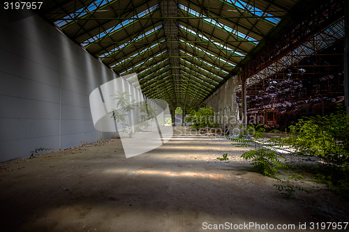Image of Industrial interior with bright light