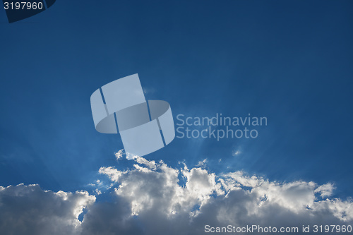 Image of Beautiful sky with fluffy clouds