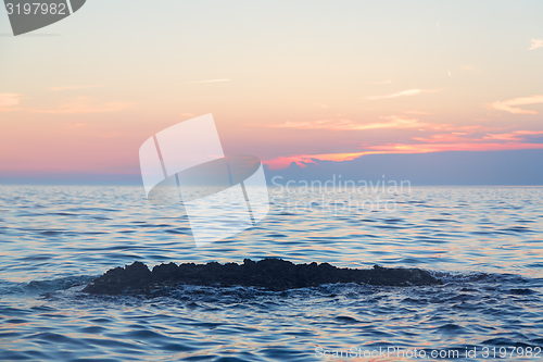 Image of Beach with rocks and a cloudy sky