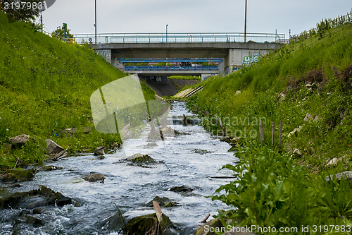 Image of Sewage Water flowing into the river