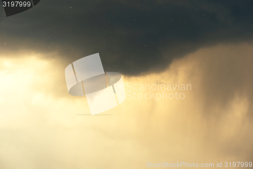 Image of Beautiful sky with fluffy clouds