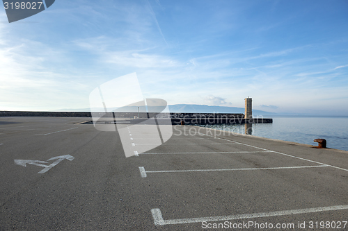 Image of Empty parking lot at the sea