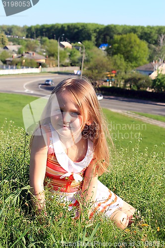 Image of portrait of little fashionable girl