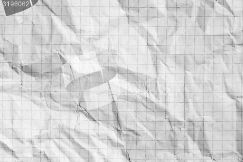 Image of Part of the surface crumpled checkered paper. macro