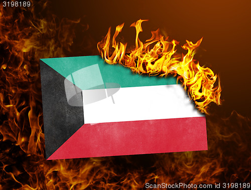 Image of Flag burning - Kuwait