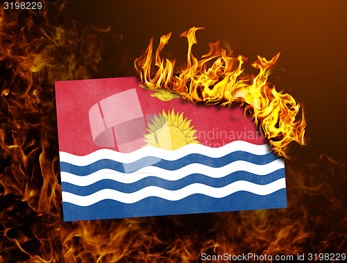 Image of Flag burning - Kiribati