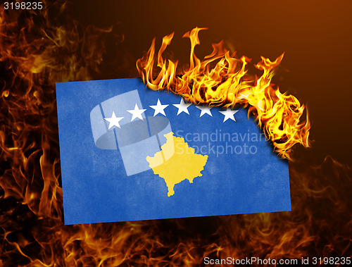 Image of Flag burning - Kosovo