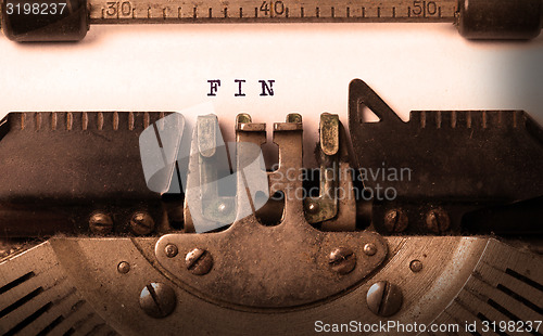 Image of Vintage inscription made by old typewriter