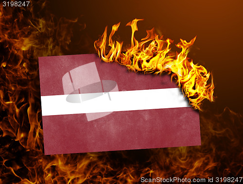 Image of Flag burning - Latvia