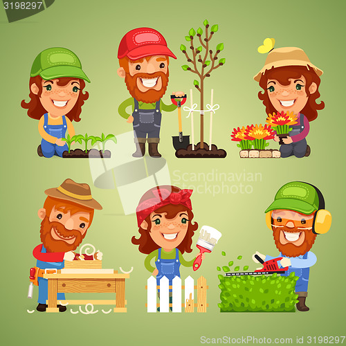 Image of Farmers at Spring Work Set