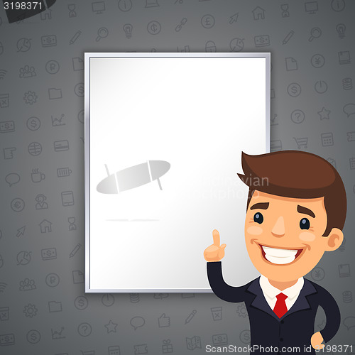Image of Gray Business Background with Boss