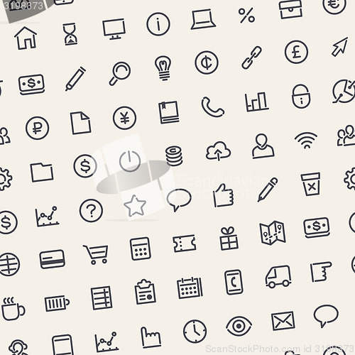 Image of Light Seamless Business Background with Line Icons