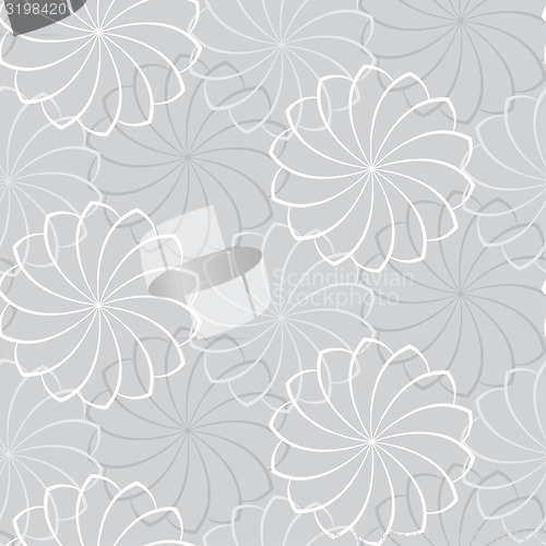 Image of Vector seamless gray background with a flowers