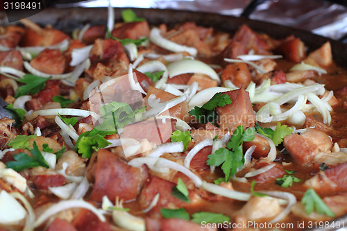 Image of roasted meat with vegetable