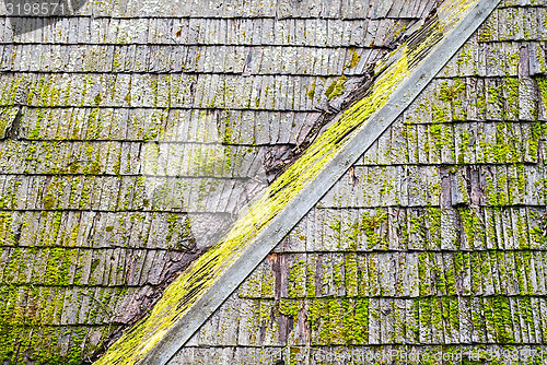 Image of Grunge wooden shingle roof