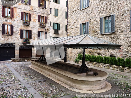 Image of Public medieval laudry in Bergamo square