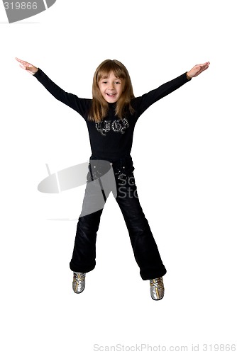 Image of The girl in black in a jump