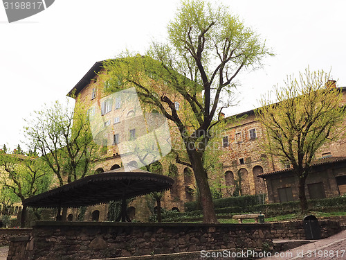 Image of Medieval architecture square in Bergamo