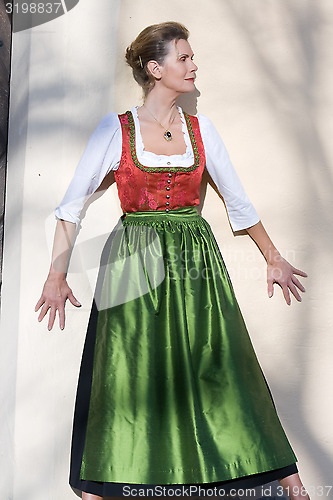 Image of Old Bavarian woman in traditional dress