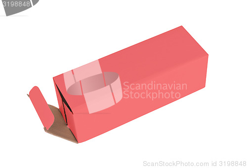 Image of Red cardboard box on a white background