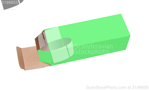 Image of Green cardboard box on a white background