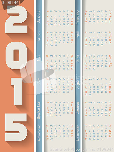 Image of Striped 2015 calendar with shadows