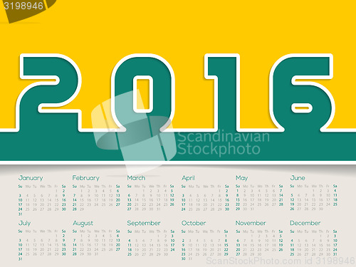 Image of Simplistic 2016 calendar