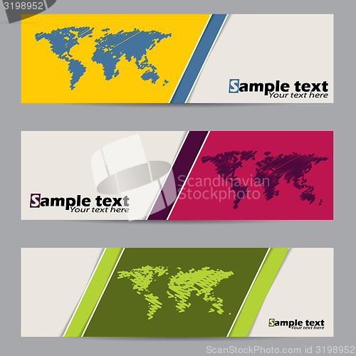 Image of Simplistic label set with scribbled maps