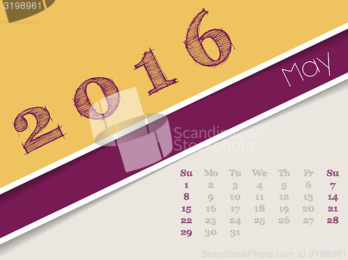 Image of Simplistic may 2016 calendar design