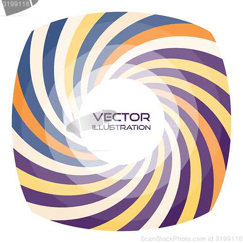 Image of Striped frame with round shaped place for text. Vector swirl bac