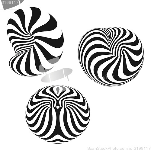 Image of Set of abstract 3d vector icons such emblems. Abstract geometric