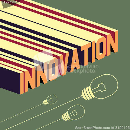 Image of Innovation word. Abstract background with 3D-effect.  