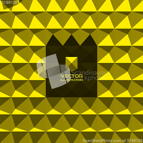 Image of Abstract 3d geometric background. 3D vector interior wall panel 