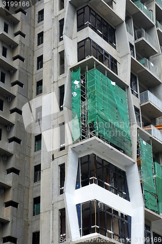 Image of Construction site of a modern skyscraper