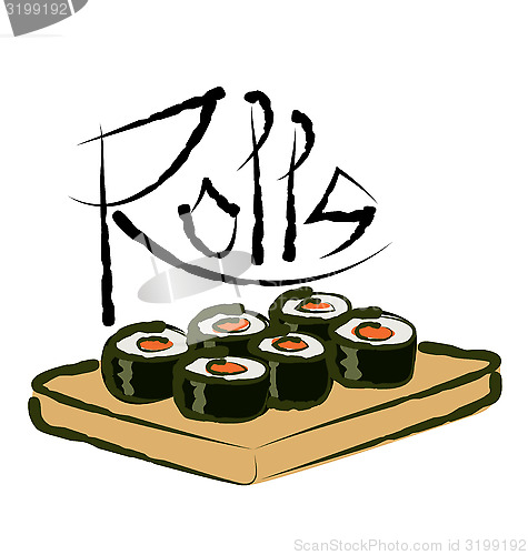 Image of Vector Sushi Rolls
