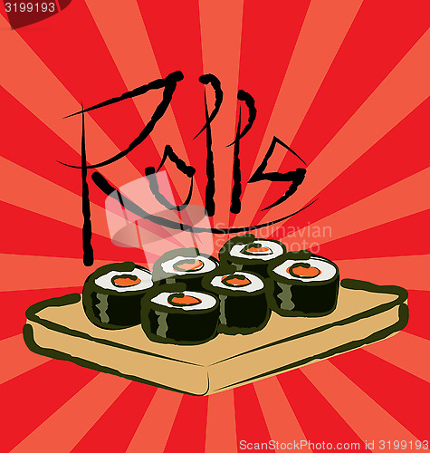Image of Vector Sushi Rolls