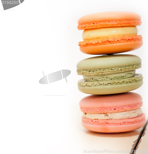 Image of colorful french macaroons 