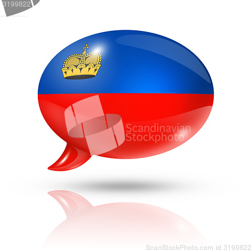 Image of Liechtenstein flag speech bubble
