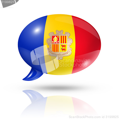 Image of Andorran flag speech bubble