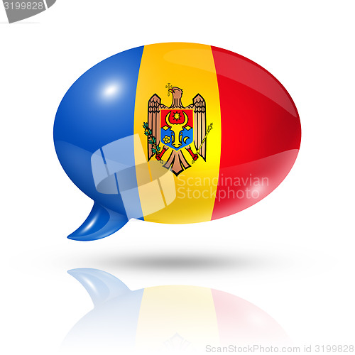 Image of Moldovan flag speech bubble
