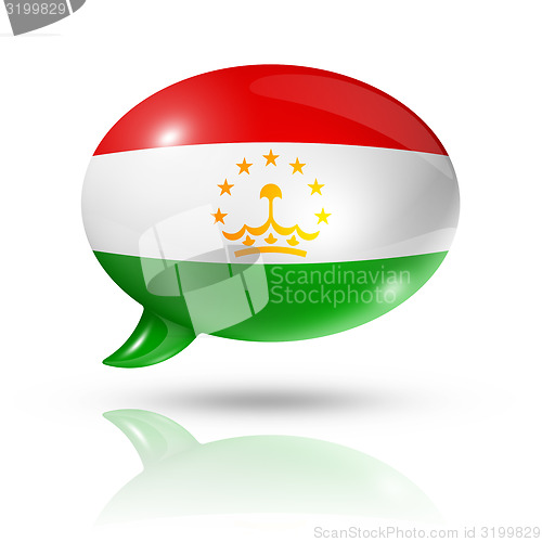 Image of Tajikistan flag speech bubble