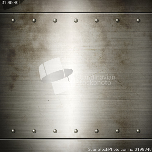 Image of Old steel riveted brushed plate texture
