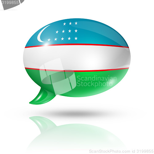 Image of Uzbekistan flag speech bubble