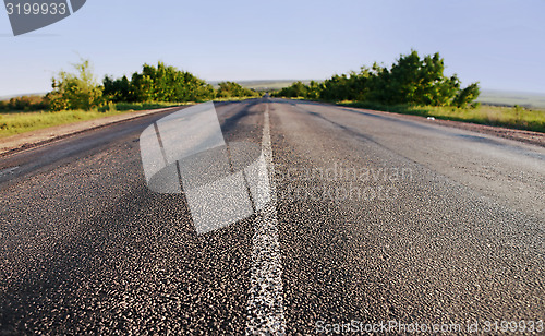 Image of asphalt road in summer day