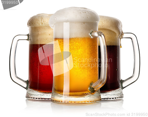 Image of Glass mugs of beer