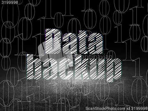 Image of Data concept: Data Backup in grunge dark room
