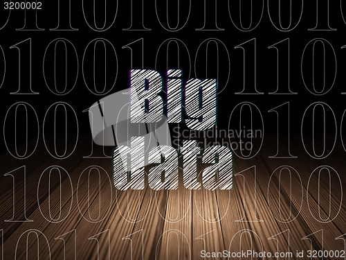 Image of Data concept: Big Data in grunge dark room