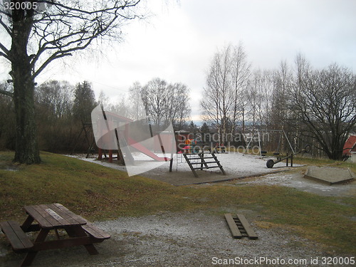 Image of Empty playground in early winter