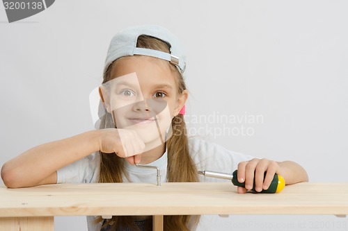 Image of Girl in the classroom work