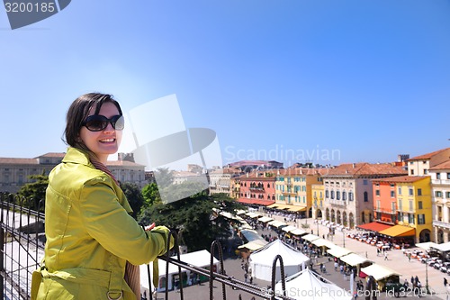 Image of tourist woman in verona